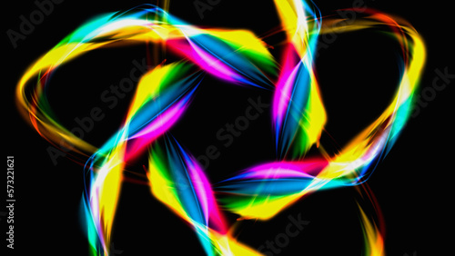 Fototapeta Naklejka Na Ścianę i Meble -  Glowing blurred light stripes in motion. Futuristic abstract wave, flare, glowing road light strips speed on isolated background.