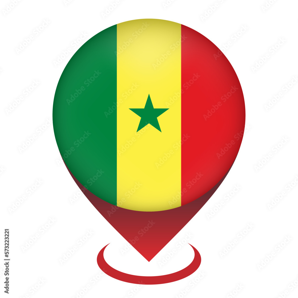Map pointer with contry Senegal. Senegal flag. Vector illustration. Map pointer with contry Senegal. Senegal flag. Vector illustration.