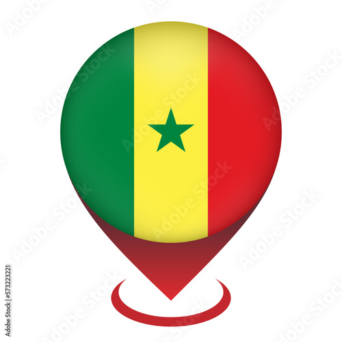 Free Download Map pointer with contry Senegal. Senegal flag. Vector illustration. - GFXLoad