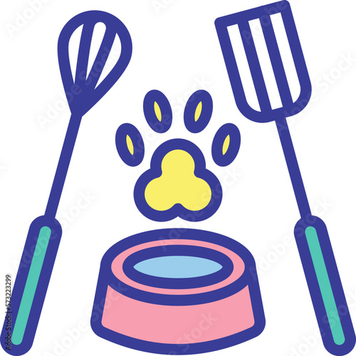 cook flat line style icon