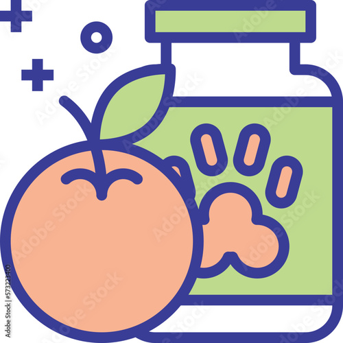 vitamin c flat line style icon