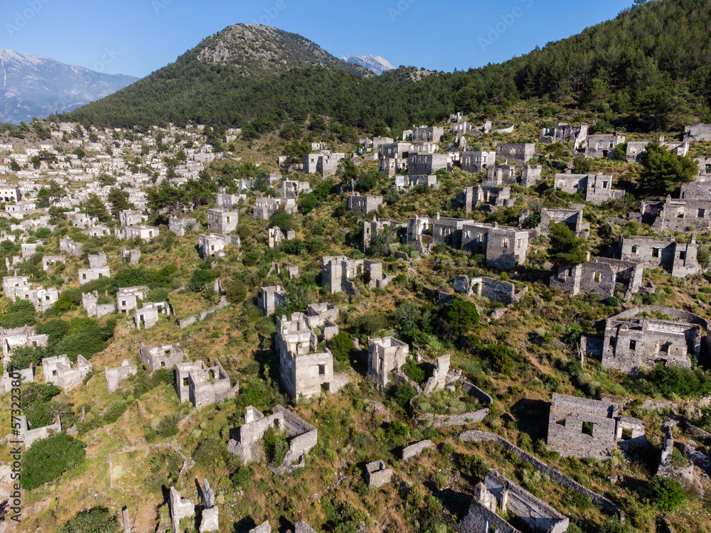 Fototapeta premium abandoned ghost town kayakoy in turkish