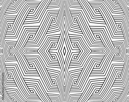  Abstract background with optical illusion wave. Black and white horizontal lines with wavy distortion effect for prints  web pages  template  posters  monochrome backgrounds and pattern
