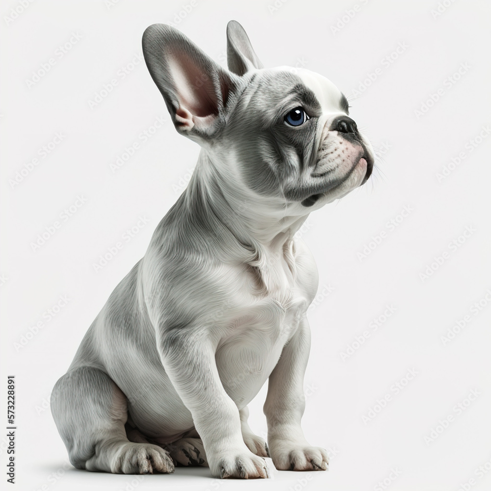 Fototapeta premium French bulldog on a white background, ai generative