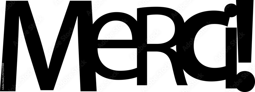 Bannière typographique vecteur noir MERCI! Bannière typographique vecteur noir MERCI!