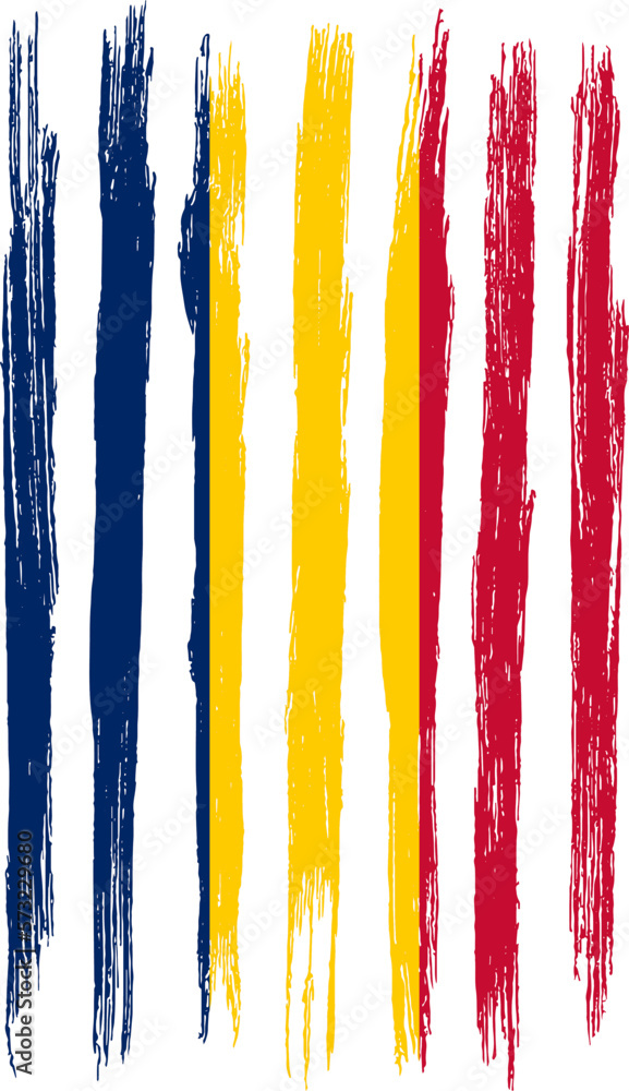 Chad flag with brush paint textured isolated on png or transparent background Chad flag with brush paint textured isolated on png or transparent background