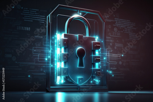 Global Cybersecurity Padlock World Protection Digital Data. Generative AI