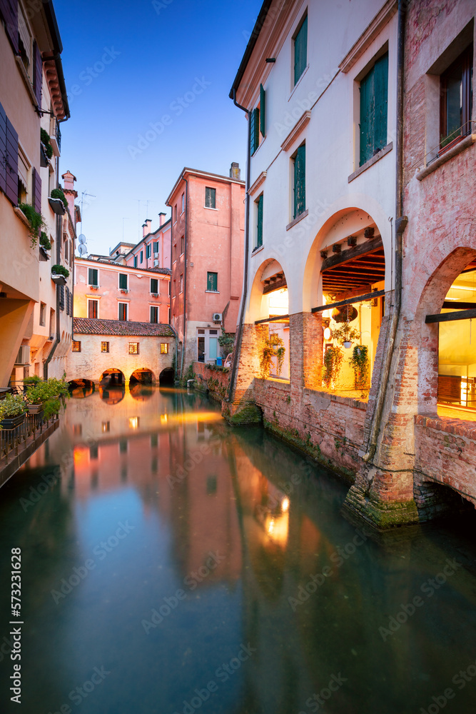 Treviso, Italy. Cityscape image of historical center of Treviso, Italy at sunset.