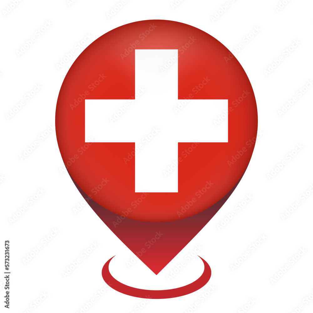 Map pointer with contry Switzerland. Switzerland flag. Vector illustration. Map pointer with contry Switzerland. Switzerland flag. Vector illustration.