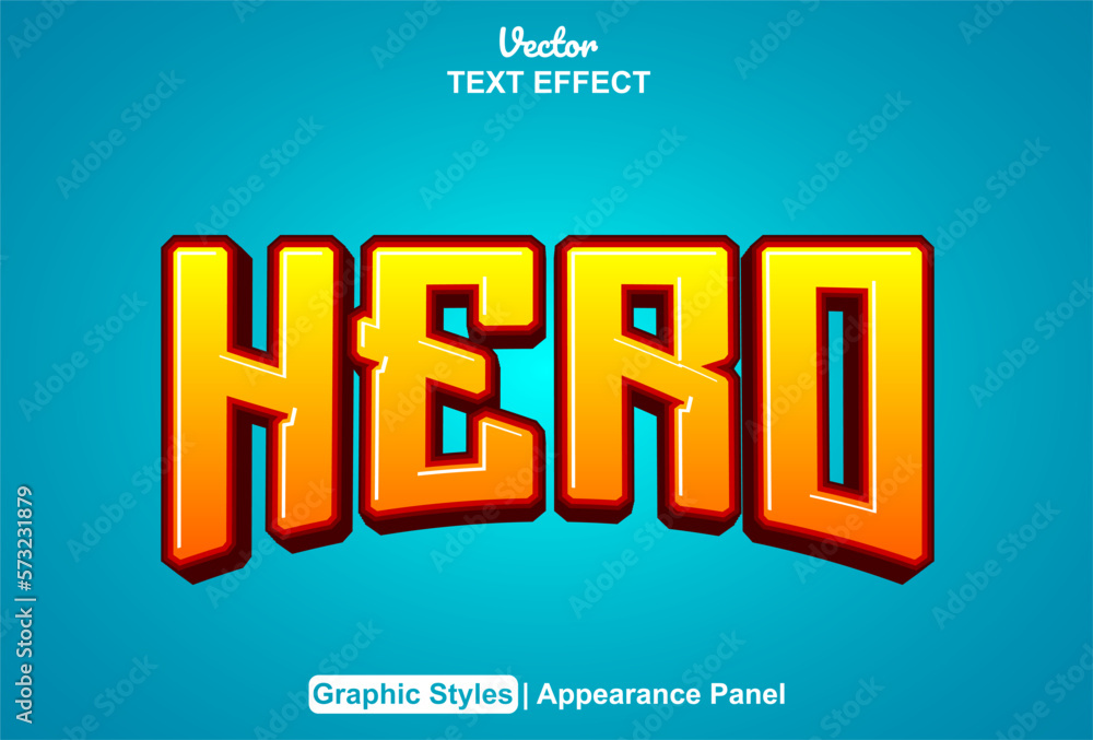 hero text effect with graphic style and editable.
