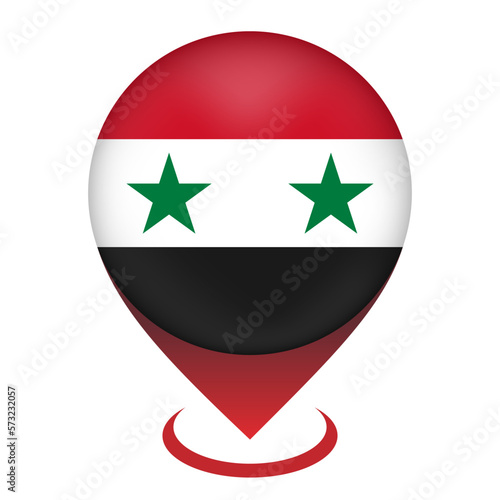 Free Download Map pointer with contry Syria. Syria flag. Vector illustration. - GFXLoad