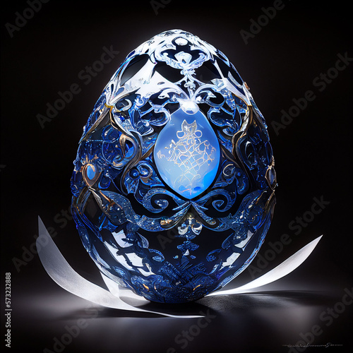 Oeuf bleu en cristal photo