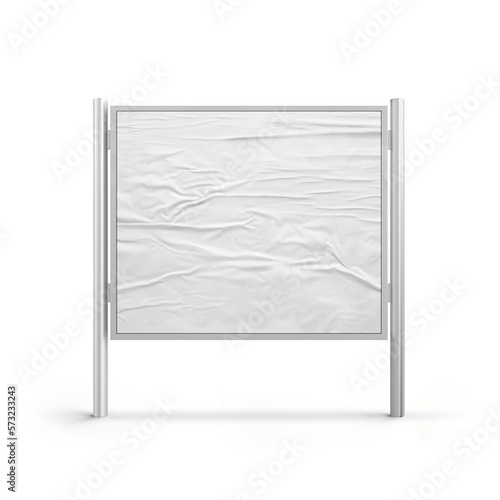 Large sign board poster wrinkle transparent mockup
