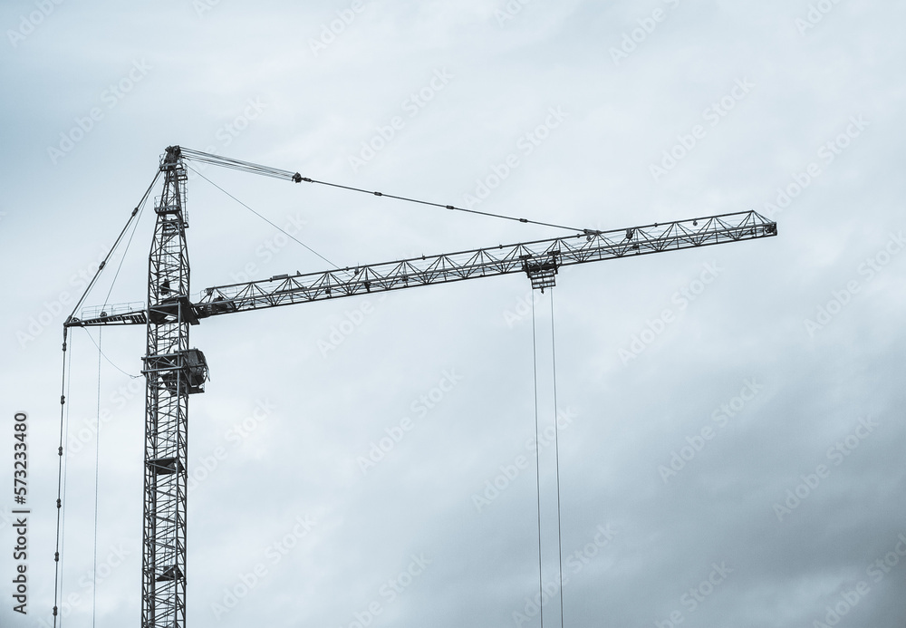 construction crane, at blue hour