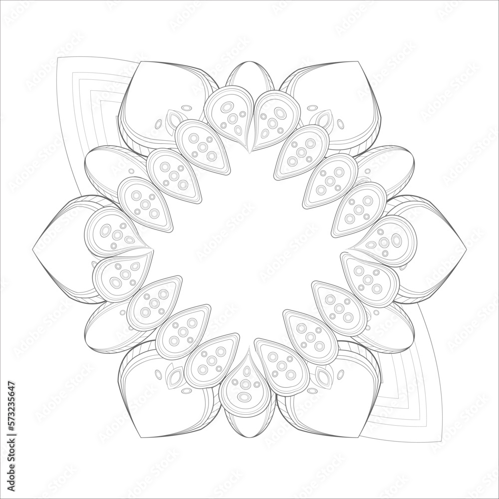Printable Decorative Doodle flowers in black and white for coloring book, cover or background. Hand drawn sketch for adult anti stress coloring page vector.