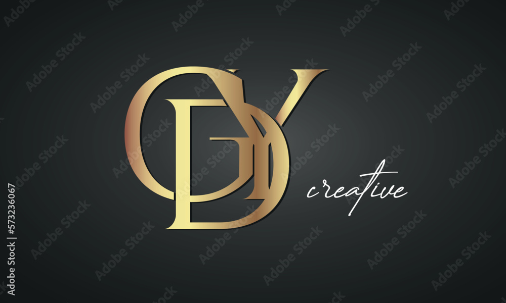 luxury letters GDY golden logo icon premium monogram, creative royal logo design - obrazy, fototapety, plakaty 