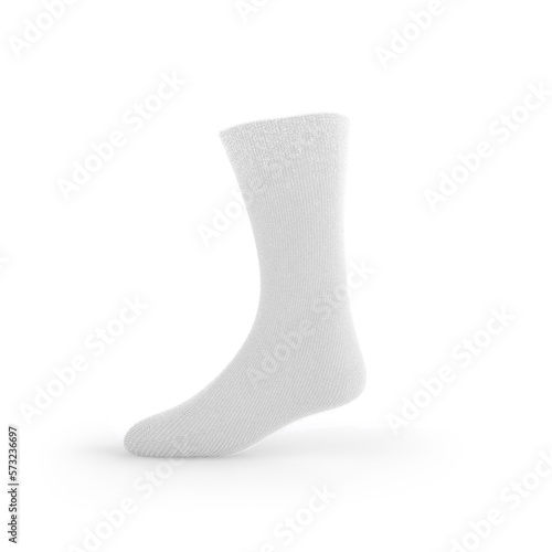 White sock mockup realistic transparent