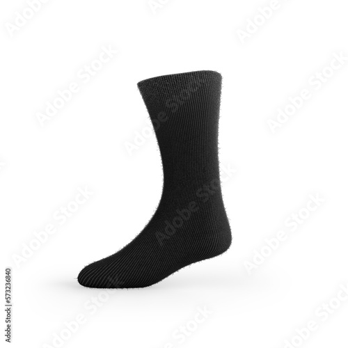 Black sock realistic isolated