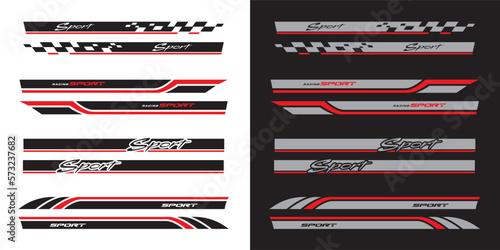Side car body vector stripes decal. Vehicle vector Decal Stripes for the both parts