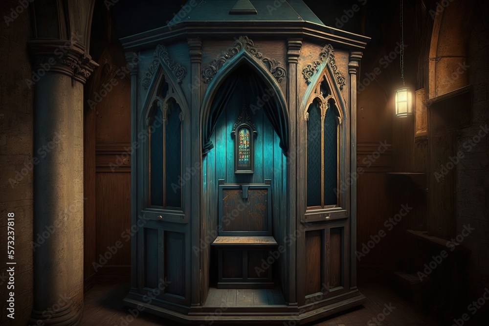 A Confessional Booth in a Church