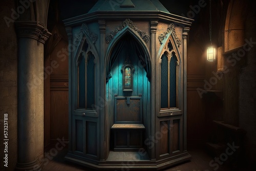 A Confessional Booth in a Church