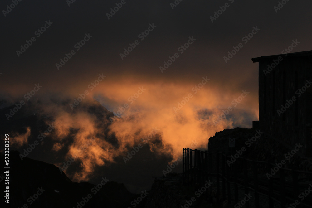 Fototapeta premium Sunset scene seen from Mount Brienzer Rothorn.