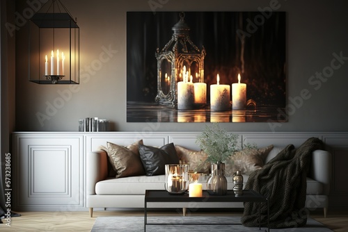 Decor with Candles of Living Room