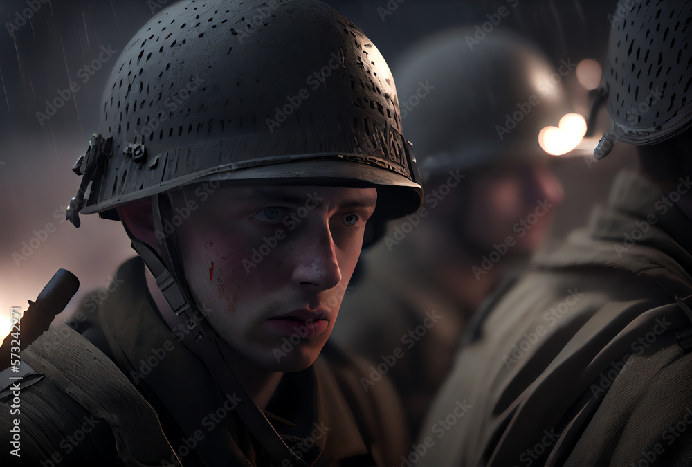 portrait of a ww2 wwii soldier, generative ai portrait of a ww2 wwii soldier, generative ai