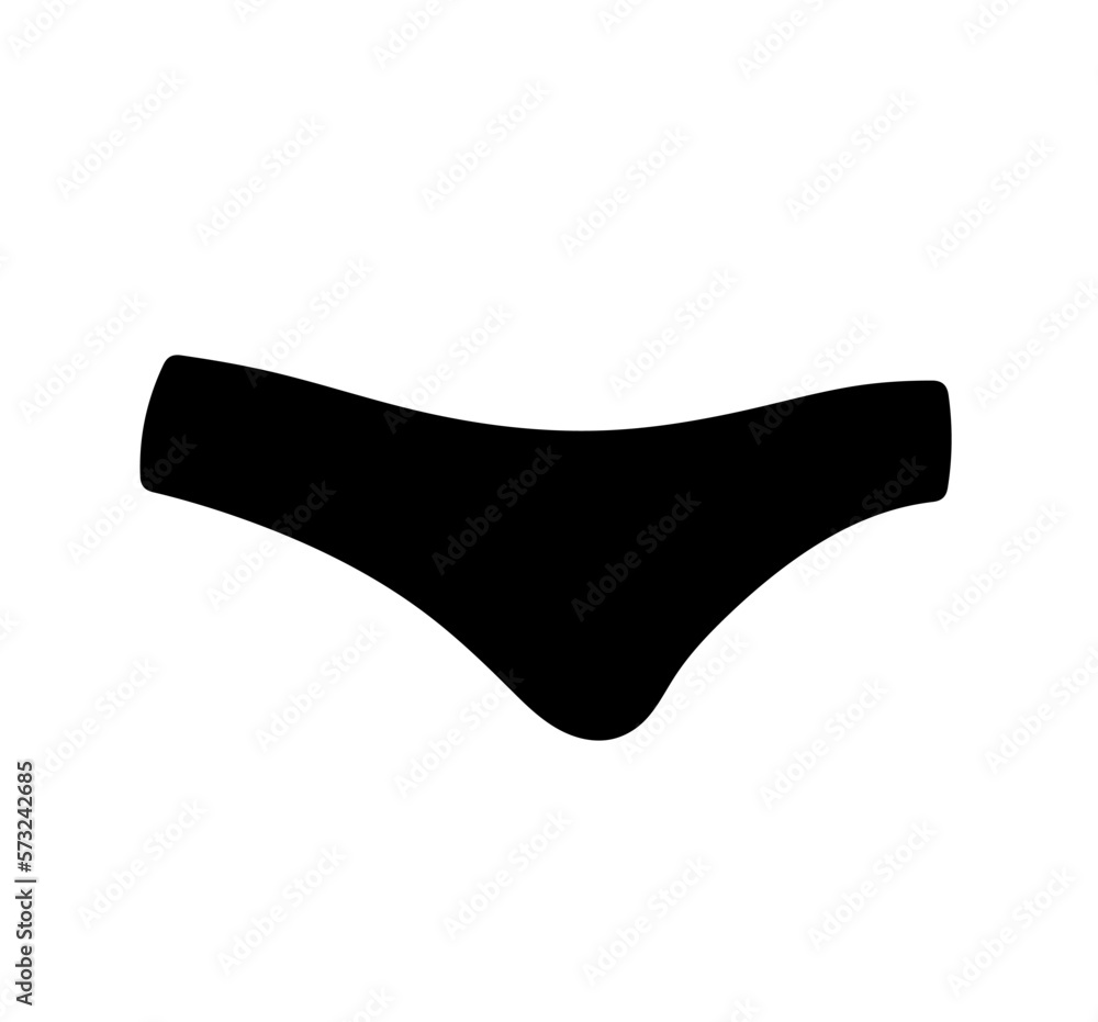 Vector isolated one single smooth woman panties underwear colorless black and white outline silhouette shadow shape Vector isolated one single smooth woman panties underwear colorless black and white outline silhouette shadow shape