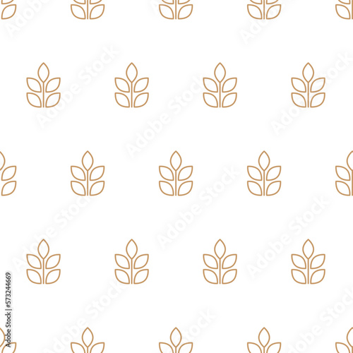Seamless vector line pattern with wheat. Bakery background with wheatgrass