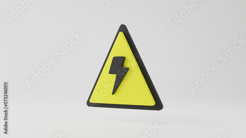Free Download Isolate of realistic yellow triangle caution warning sing on yellow background. 3d rendering - GFXLoad