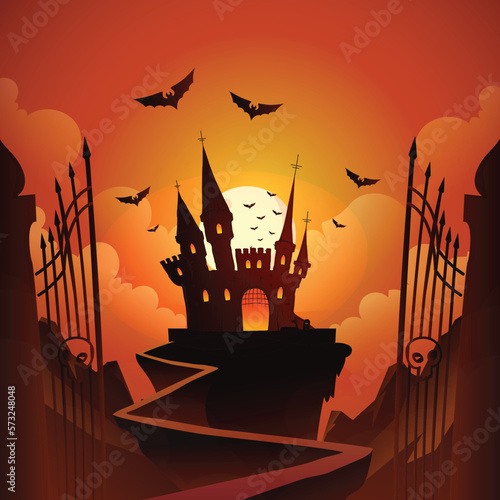  vector spooky horror landscape background
