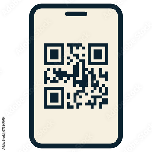 qr code on smartphone icon