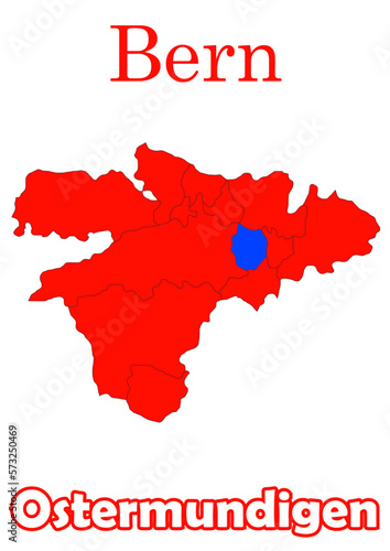 Schweiz Haptstadt Bern mit Ostermundigen Bezirke Vektor Karte