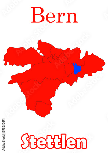 Schweiz Haptstadt Bern mit Stettlen Bezirke Vektor Karte