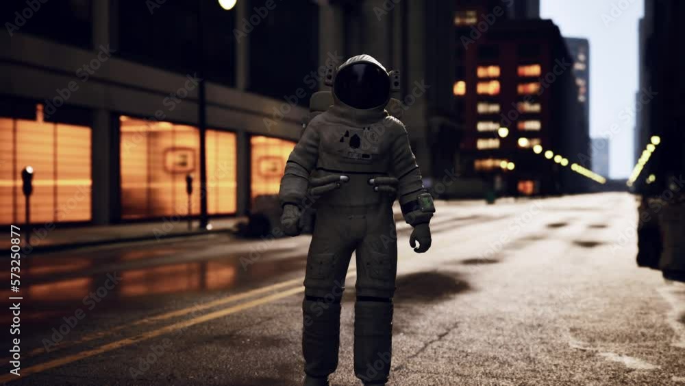 lonely astronaut in deserted city lonely astronaut in deserted city