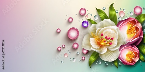 top view nature orchid flower and tropical floral petal for beauty cosmetic background