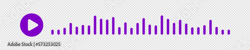 Audio wave. icon sound song. EQ. Purple podcast wave. Symbols audio voice message on isolated transparent background. Vector illustration.