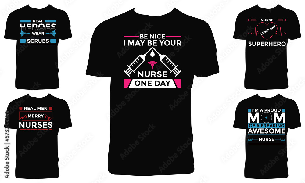 Nurse Typography Vector T Shirt Design Bundle Nurse Typography Vector T Shirt Design Bundle
