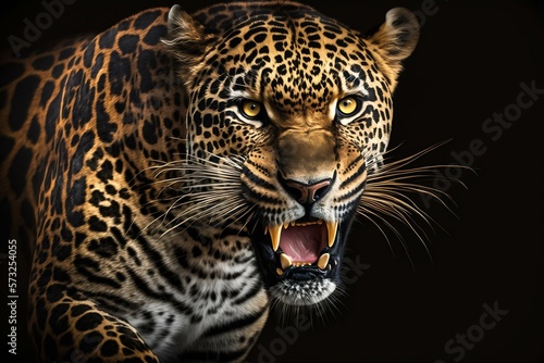 Leopard high quality closeup. Generative AI © Scrudje