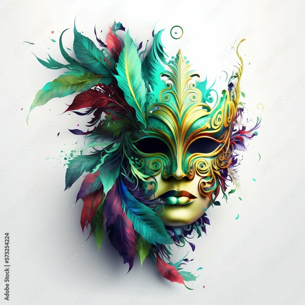 Carnival colorful mask. Generative AI