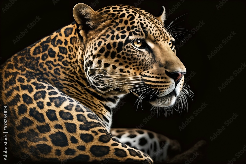 Naklejka premium Leopard high quality closeup. Generative AI