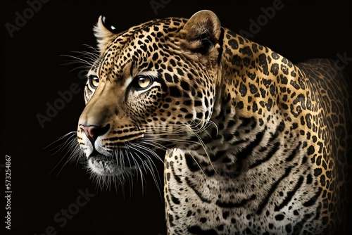 Leopard high quality closeup. Generative AI