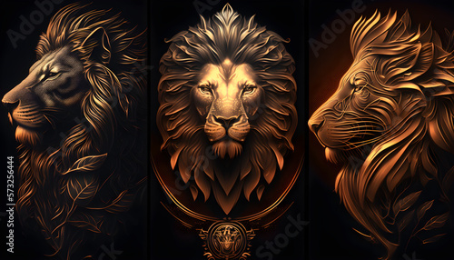 Lion Images of zodiac signs in different styles
 photo