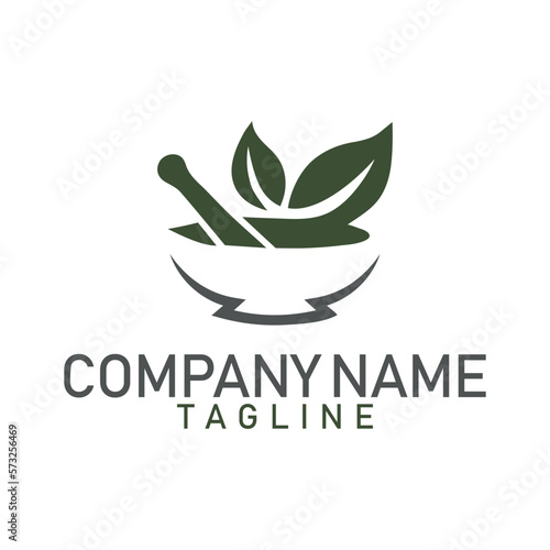 Medicine herbal cup logo design.