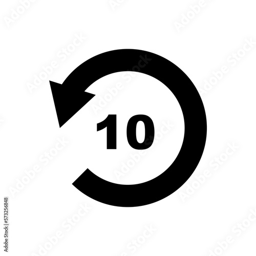 10 second rewind icon. Vector.