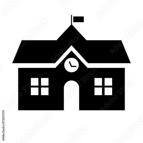 High school building icon. Campus building. Vector.