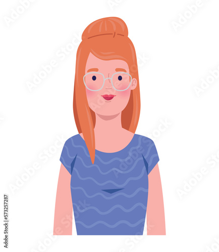 redhead woman smiling