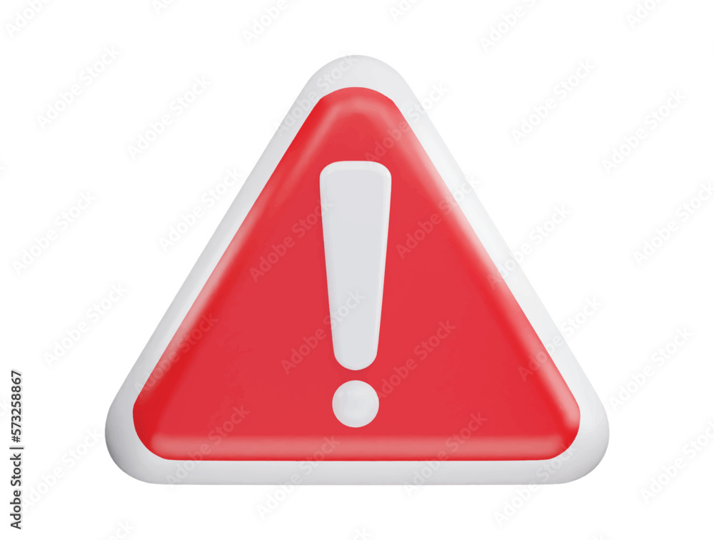 Warning Danger icon 3d rendering vector illustration Warning Danger icon 3d rendering vector illustration