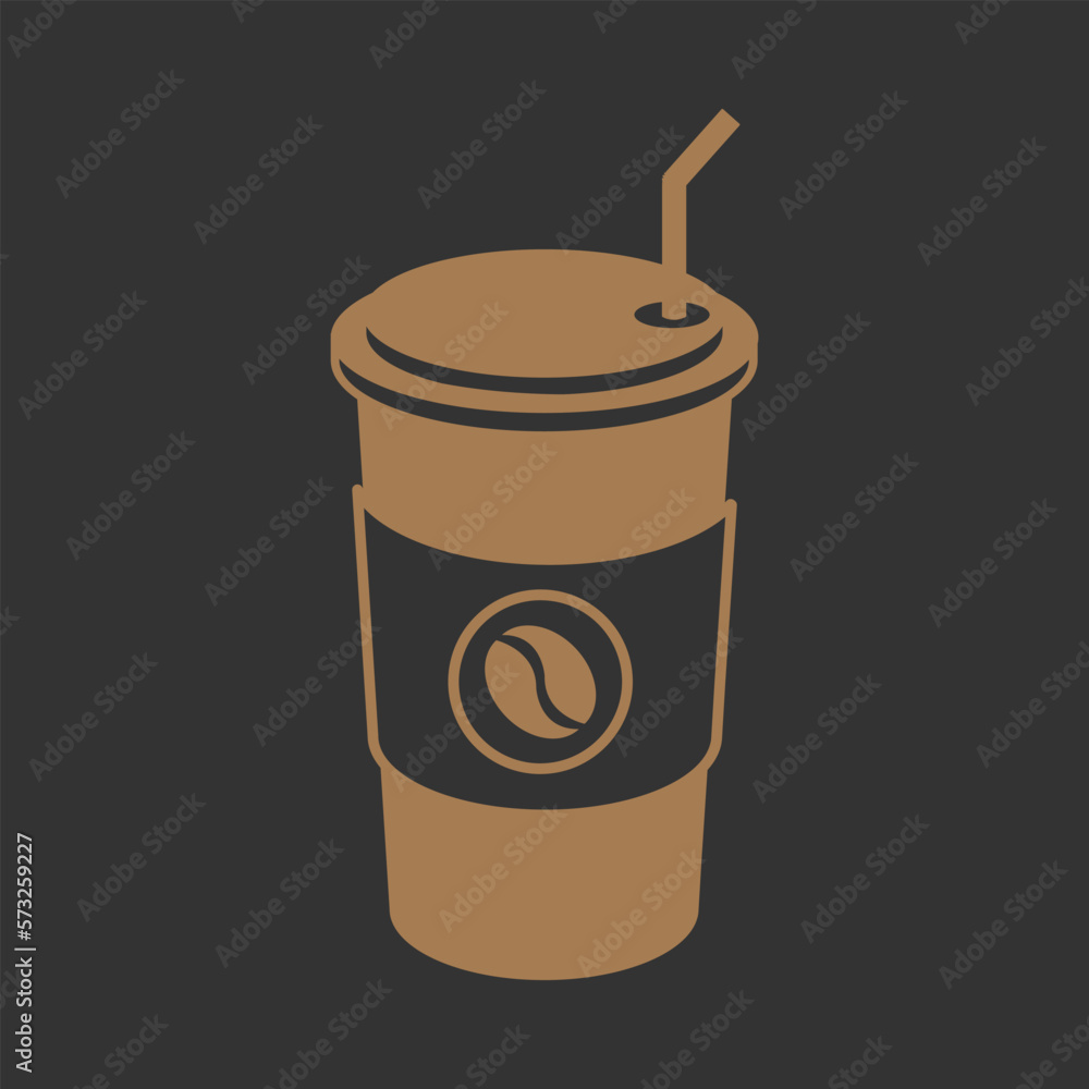A disposable paper cup of coffee icon. Flat style vector illustration for coffee food and beverages design element A disposable paper cup of coffee icon. Flat style vector illustration for coffee food and beverages design element